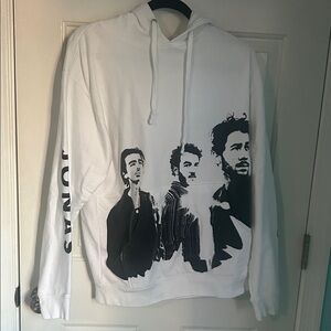 White Jonas Brothers concert Hoodies
